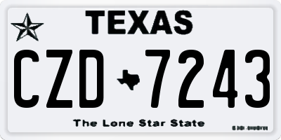 TX license plate CZD7243
