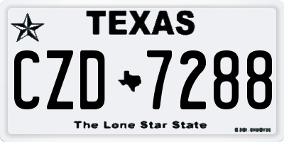 TX license plate CZD7288