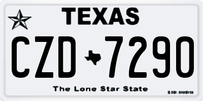 TX license plate CZD7290