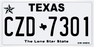 TX license plate CZD7301