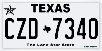 TX license plate CZD7340