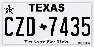 TX license plate CZD7435