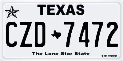 TX license plate CZD7472
