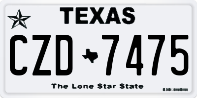TX license plate CZD7475