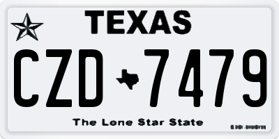 TX license plate CZD7479