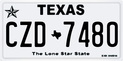 TX license plate CZD7480