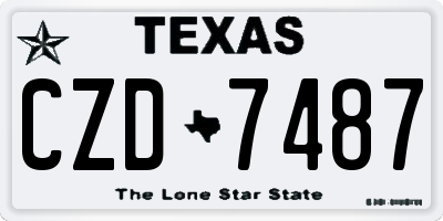 TX license plate CZD7487