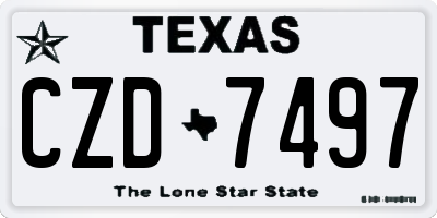 TX license plate CZD7497