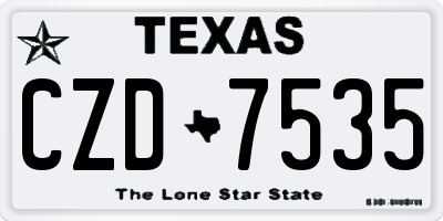 TX license plate CZD7535