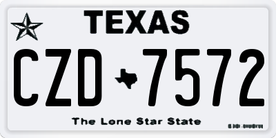 TX license plate CZD7572