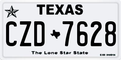 TX license plate CZD7628