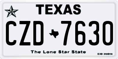 TX license plate CZD7630