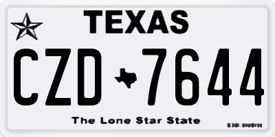 TX license plate CZD7644