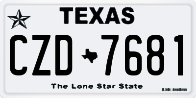 TX license plate CZD7681