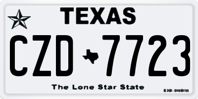 TX license plate CZD7723