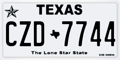 TX license plate CZD7744