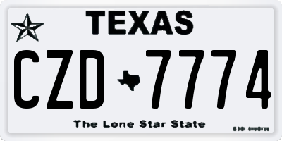 TX license plate CZD7774