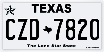 TX license plate CZD7820