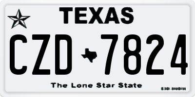 TX license plate CZD7824