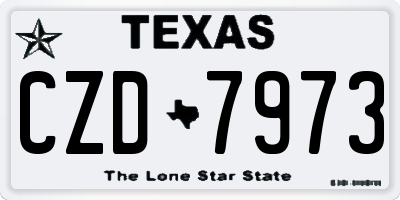 TX license plate CZD7973