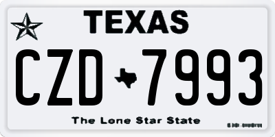 TX license plate CZD7993