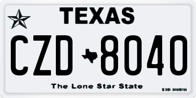 TX license plate CZD8040