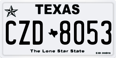 TX license plate CZD8053