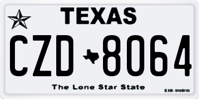 TX license plate CZD8064