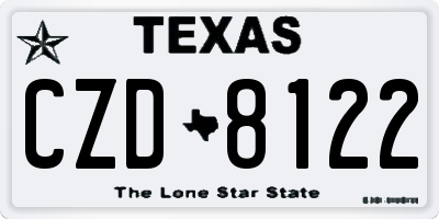 TX license plate CZD8122