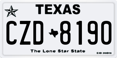 TX license plate CZD8190