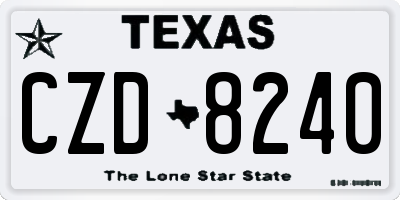 TX license plate CZD8240