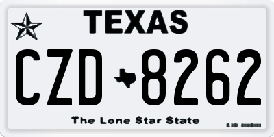 TX license plate CZD8262