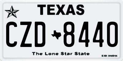 TX license plate CZD8440