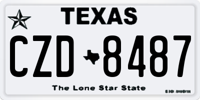 TX license plate CZD8487