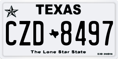 TX license plate CZD8497