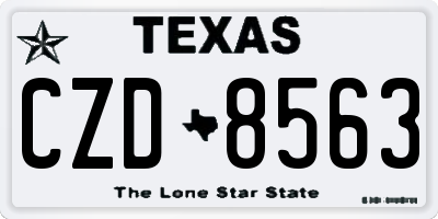 TX license plate CZD8563