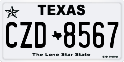 TX license plate CZD8567