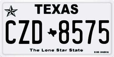 TX license plate CZD8575