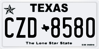 TX license plate CZD8580