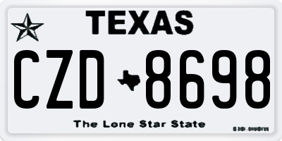 TX license plate CZD8698