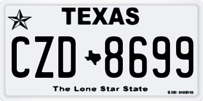TX license plate CZD8699