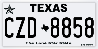 TX license plate CZD8858