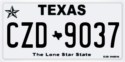 TX license plate CZD9037