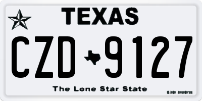 TX license plate CZD9127