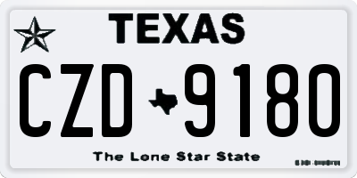TX license plate CZD9180