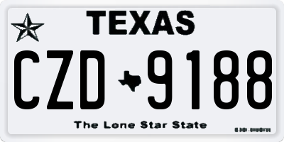 TX license plate CZD9188
