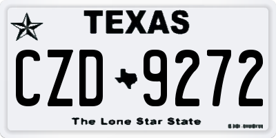 TX license plate CZD9272