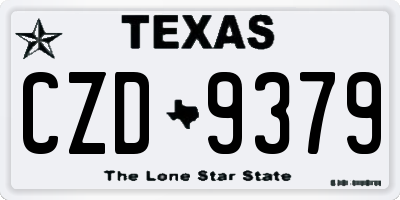 TX license plate CZD9379