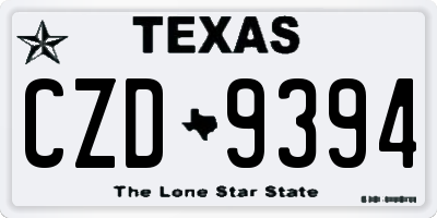 TX license plate CZD9394