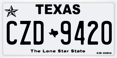 TX license plate CZD9420